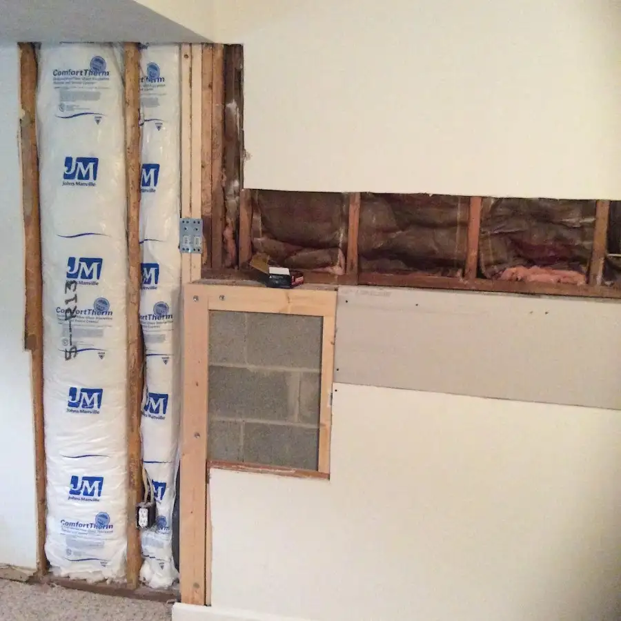 Wall insulation replacement during Basement Flood Cleanup in Sandersville